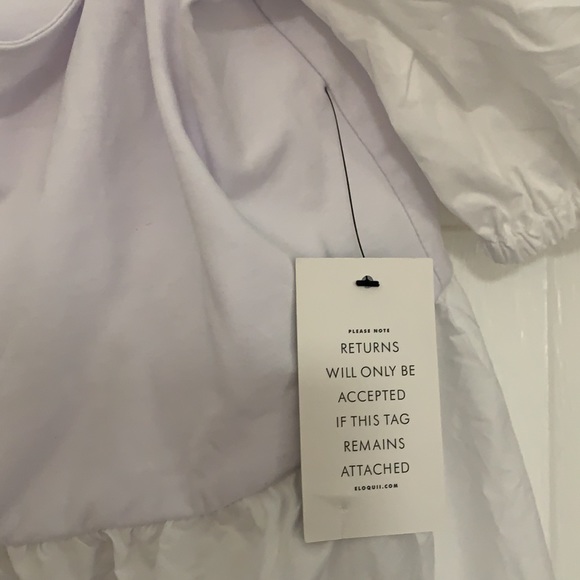 Eloquii white puff sleeve mini babydoll NWOT - Picture 6 of 9